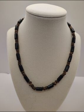 Handcrafted Black and Brown Beaded Women's Necklace New